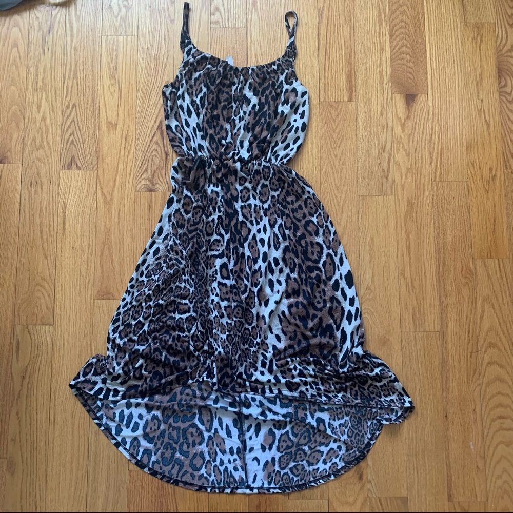 Leopard Tank high/ low Dress SZ S/M